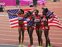 USA Women's 4 x 100m Relay world record London 2012